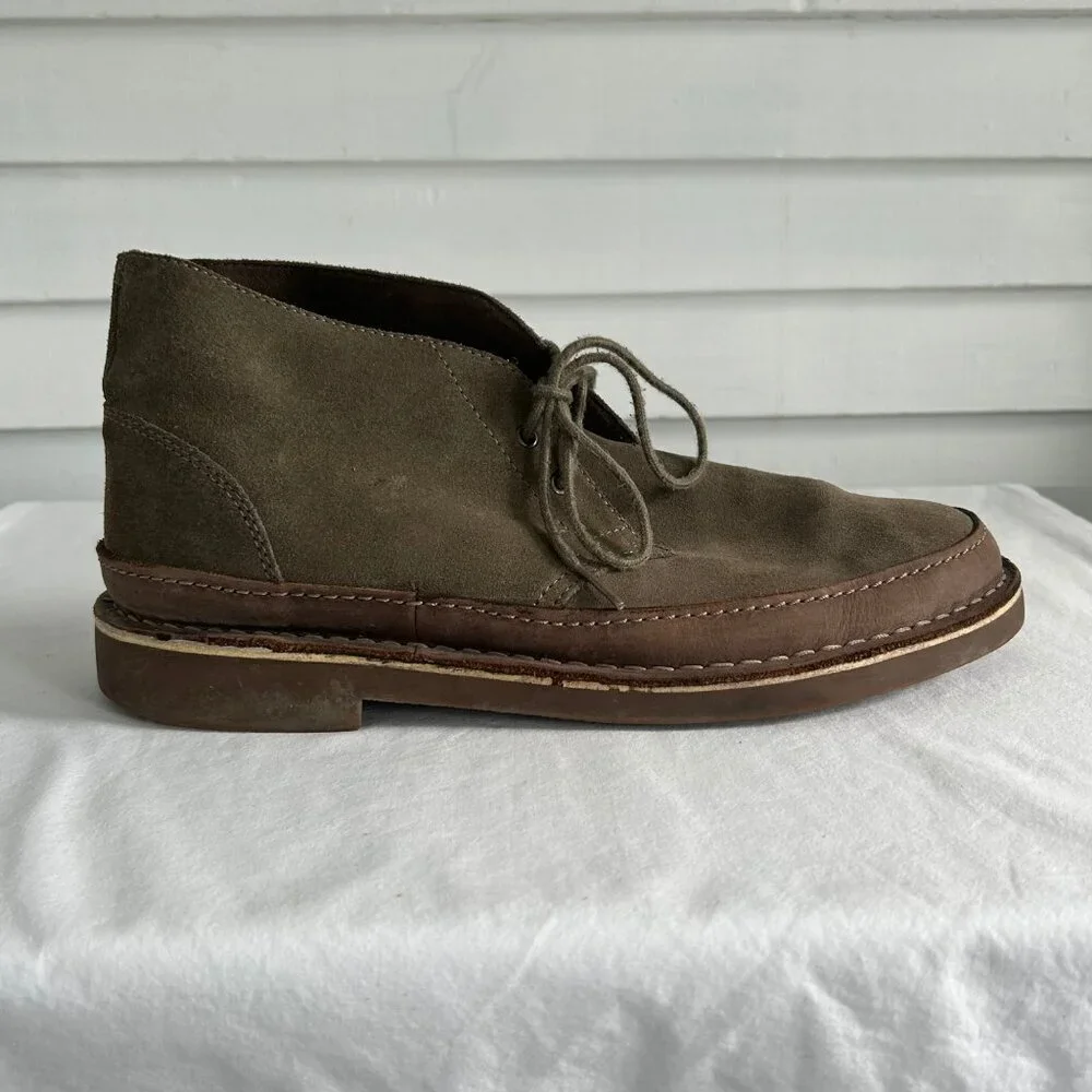 Clarks Bushacre Rand‎ Chukka Boots Brown Leather Lace Up Mens Shoes 10M